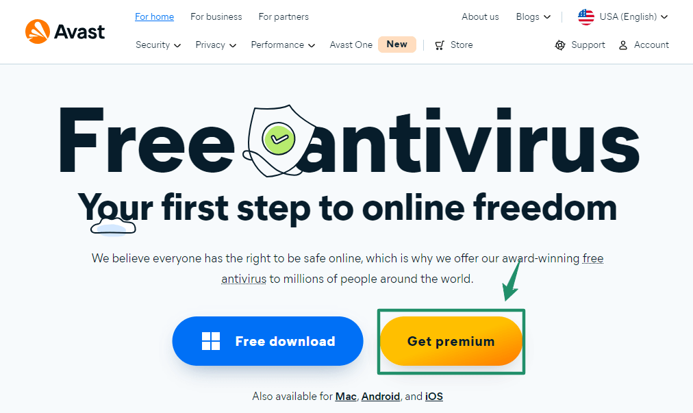 Avast home page