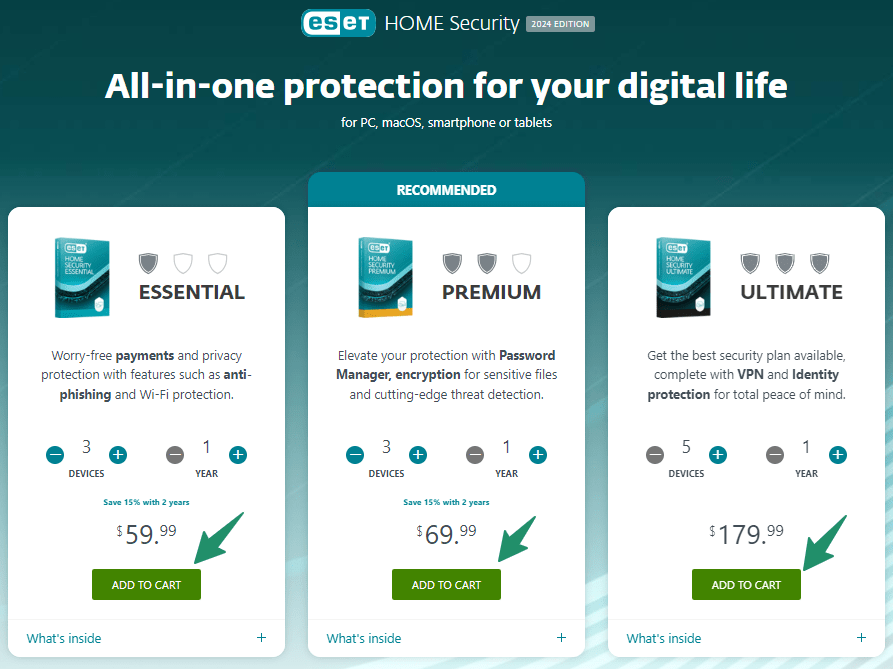 ESEST pricing page