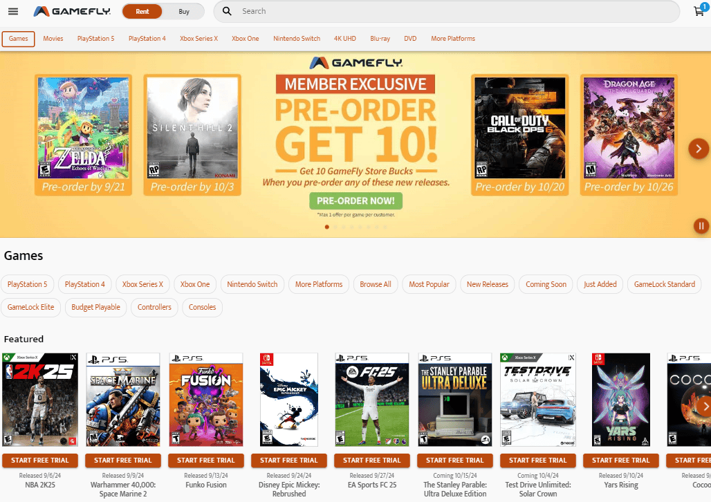 Gamefly Discount Page