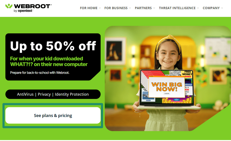 Webroot home page