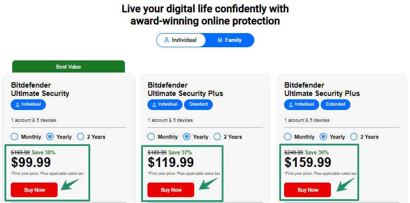 Bitdefender plans