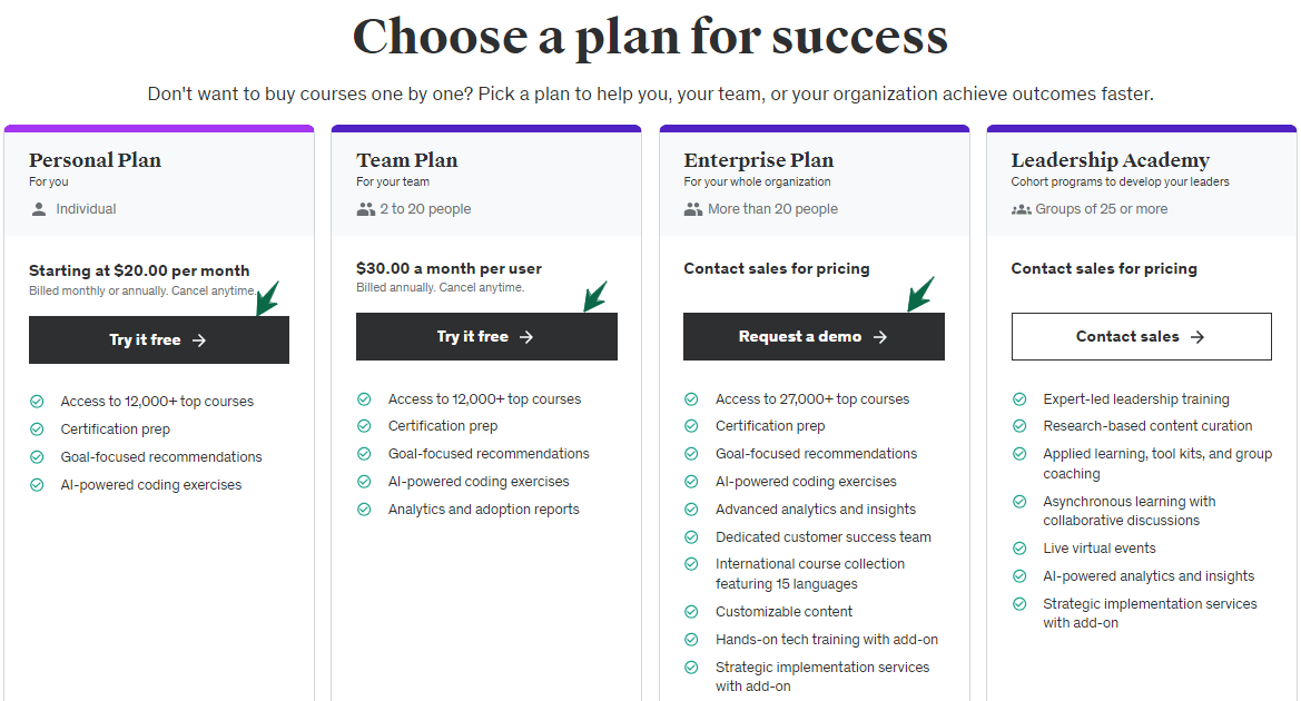 Udemy Coupon Pricing Plan  