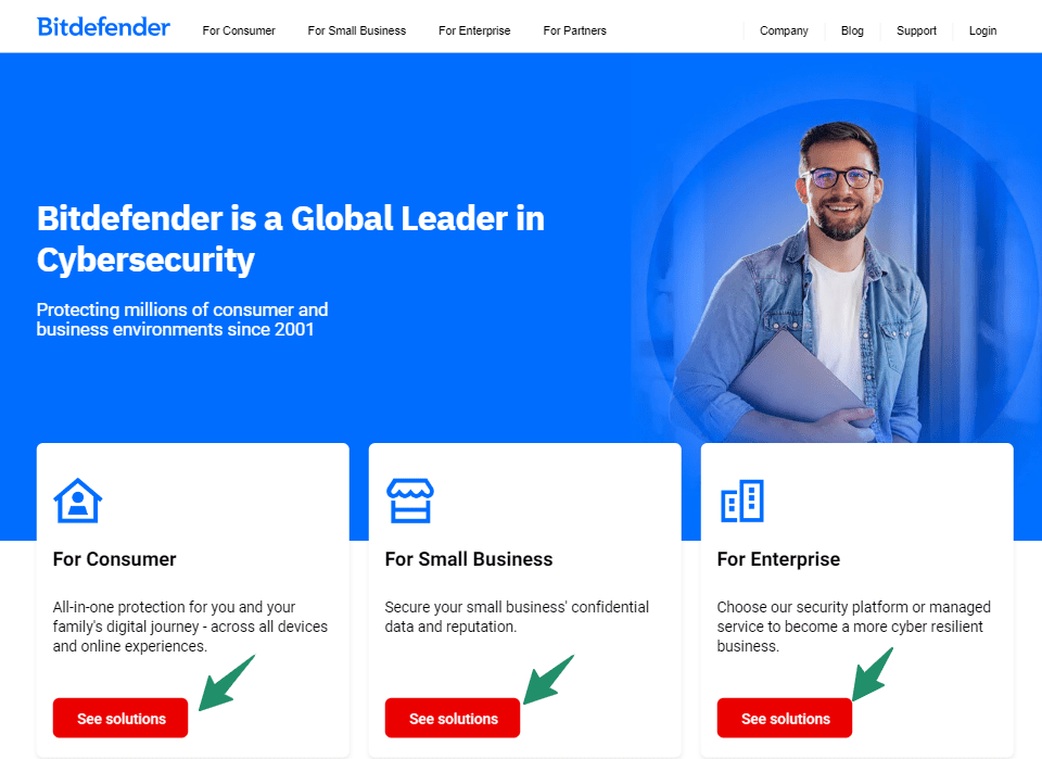 Bitdefender home page