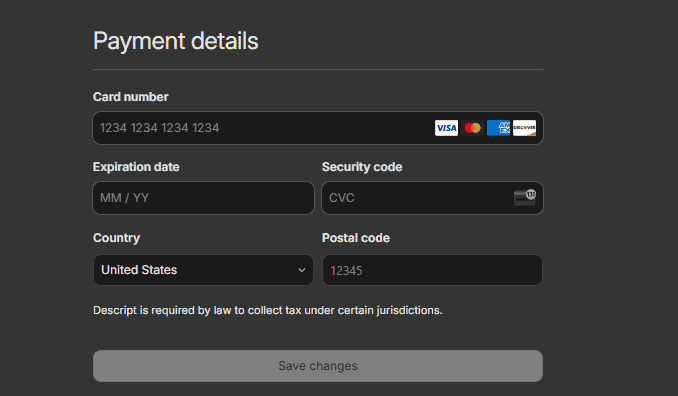Descript Payment 