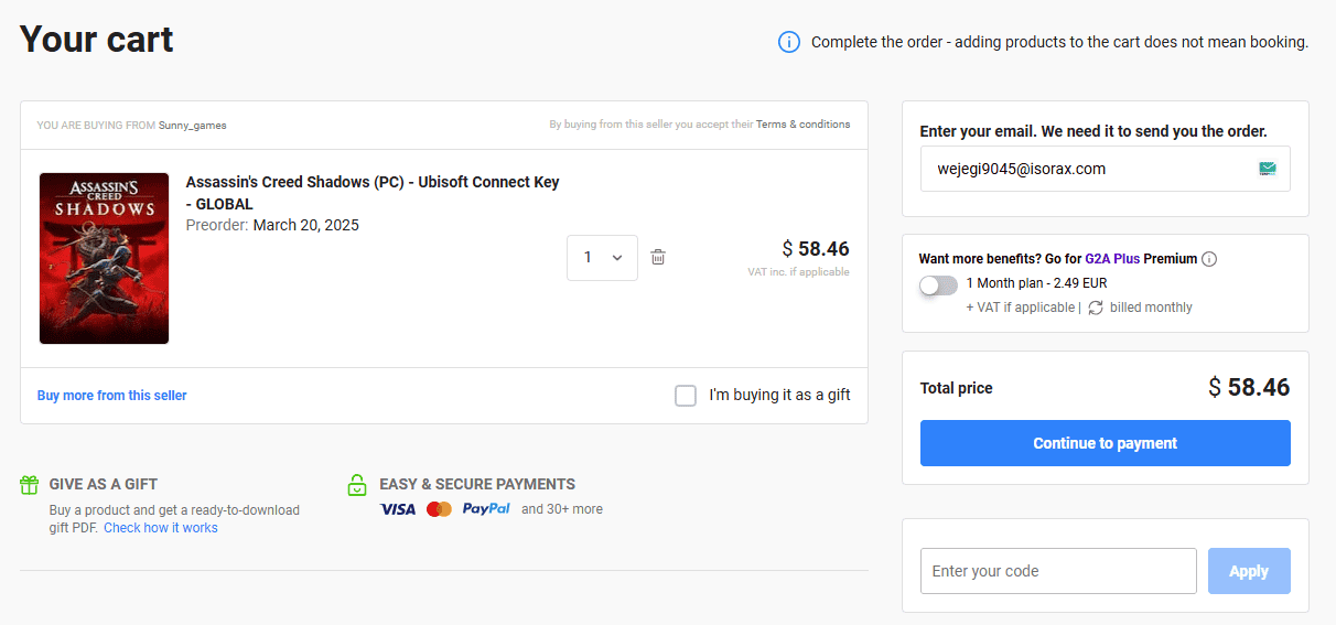 G2A Coupon Code and Discounts Avail Up to 70% OFF on all Plans 1 G2A Checkout