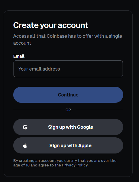 Coinbase Sign Up