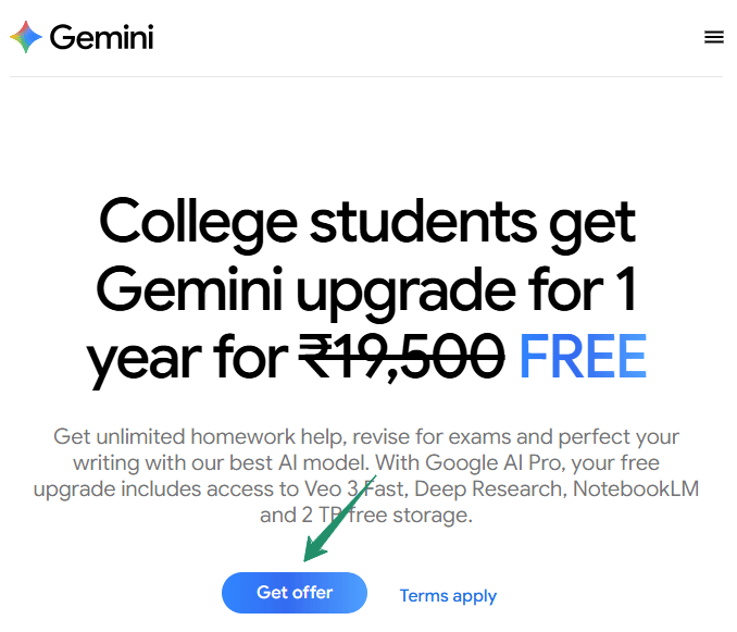 Gemini AI Coupon Code: Get 70% OFF on Pro Plan & Free Upgrade 3 Free Gemini For Students
