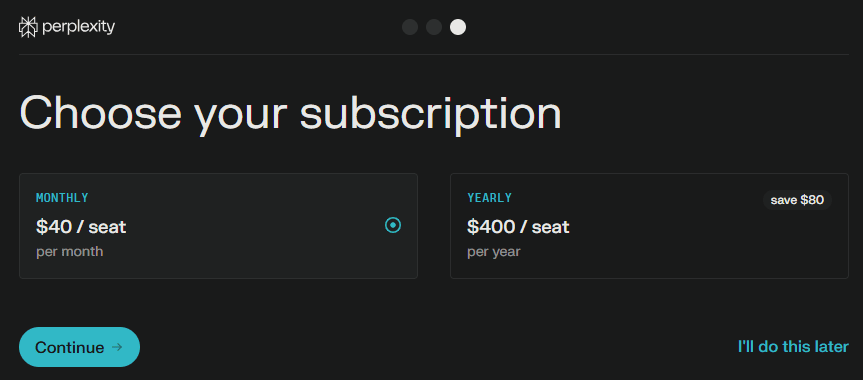 Perplexity Pricing Plan