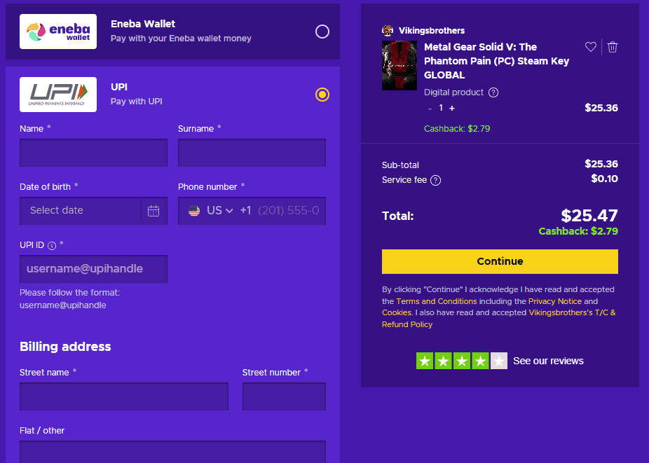 Eneba Promo Code, Save up 95% on Games & Gift Cards 5 Eneba Paymemt Details