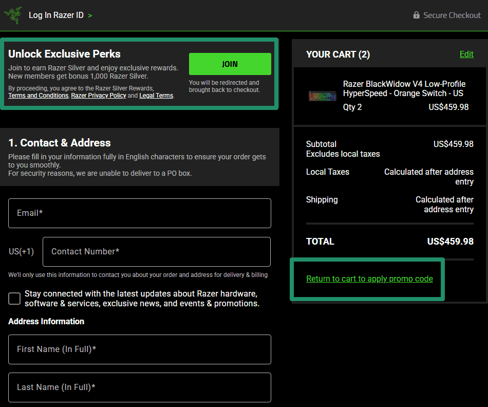 Razer Checkout