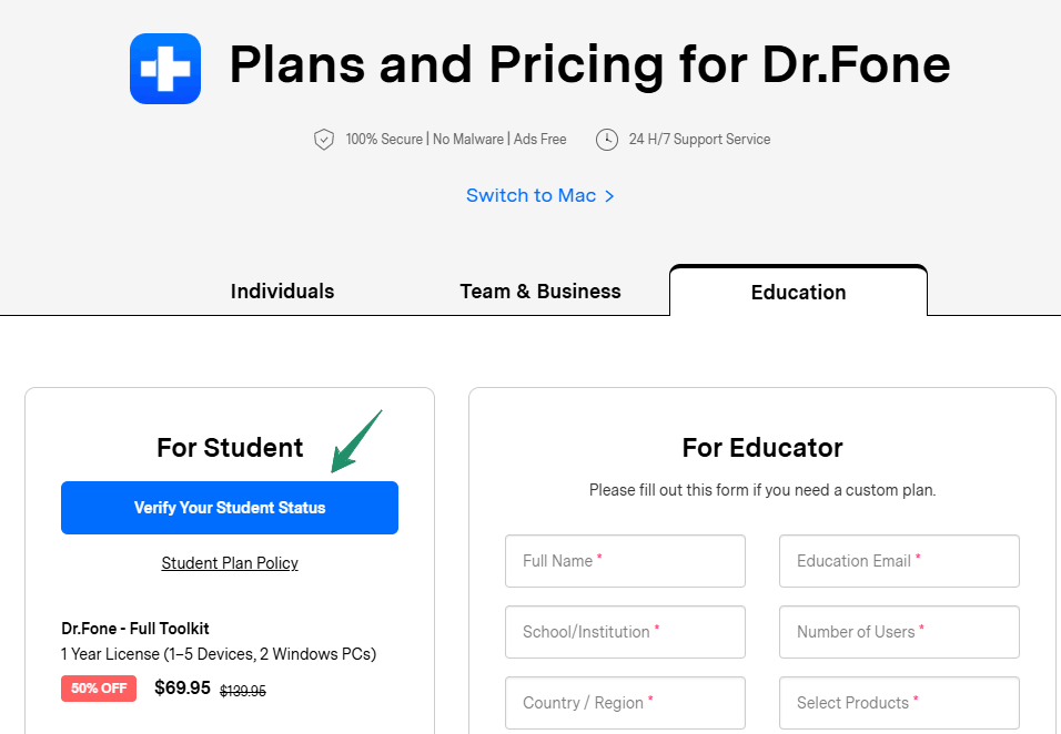 Wondershare Dr Fone Student Discount