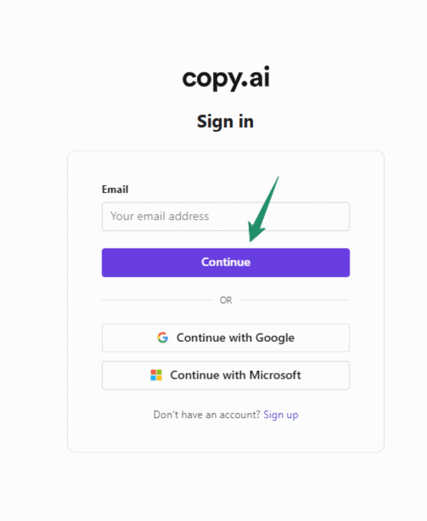 Copy.ai Sign in