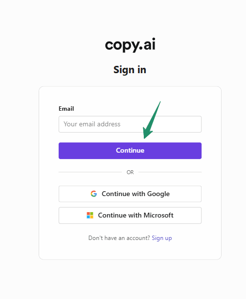 Copy.ai Sign in