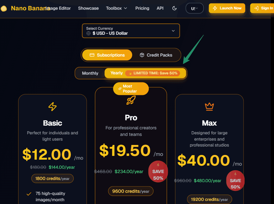 Nano Banana Ai Promo Codes, Get upto 70% OFF on Premuim Plans 2 Gemini Nano Banana Pricing Plans