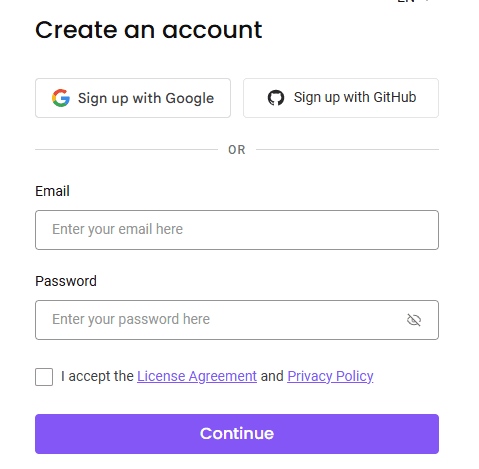 Decodo create a new account