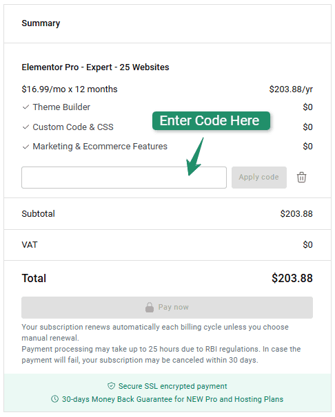 Elementor Pro Discount Codes & Deals – Save 85% on WordPress Builder 5 Elementor Checkout Apply Coupon Code