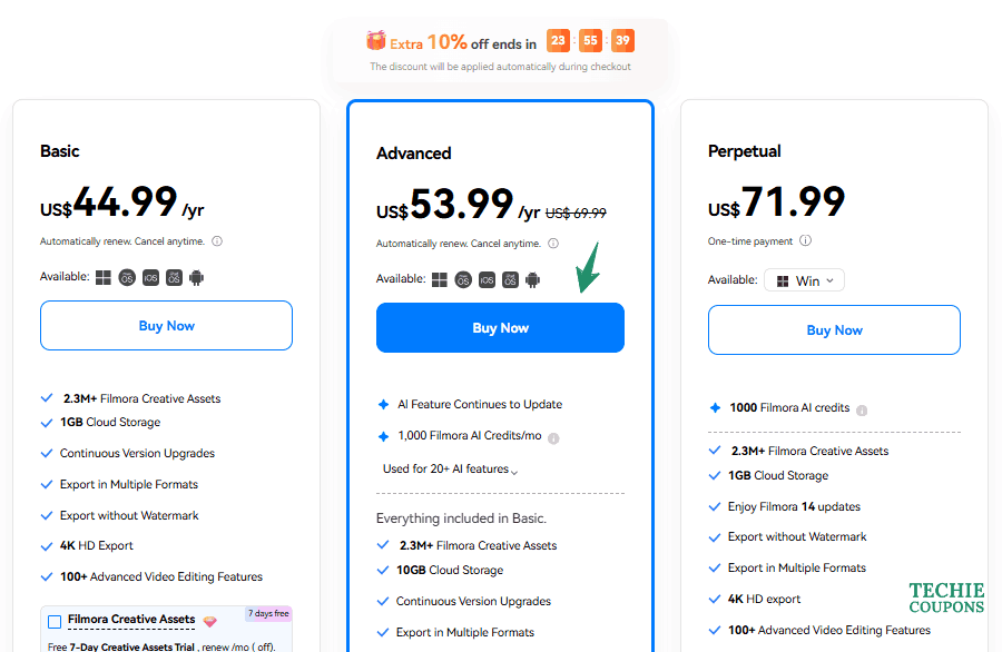 Filmora Special Pricing Plans