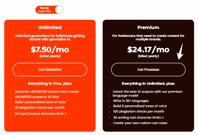 Rytr Coupon Codes & AI Writing Deals – Save 80% Instantly 1 Rytr pricing plans