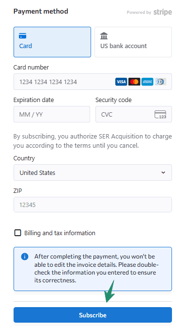 SE Ranking Promo Codes & Coupons, Avail upto 65% Discount on Plans 4 SE Ranking Checkout Page Payment Option