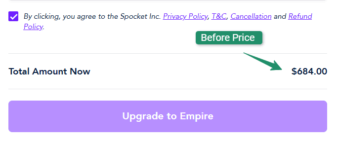 Spocket before coupon price