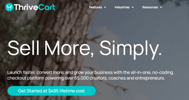ThriveCart Coupon Codes & Deals – Save 90% on Checkout Tools 4 ThriveCart home page resized