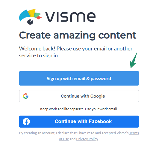 Visme Coupon Codes & Deals – Save 70% on Design & Presentation Tools 1 Visme sign up new account
