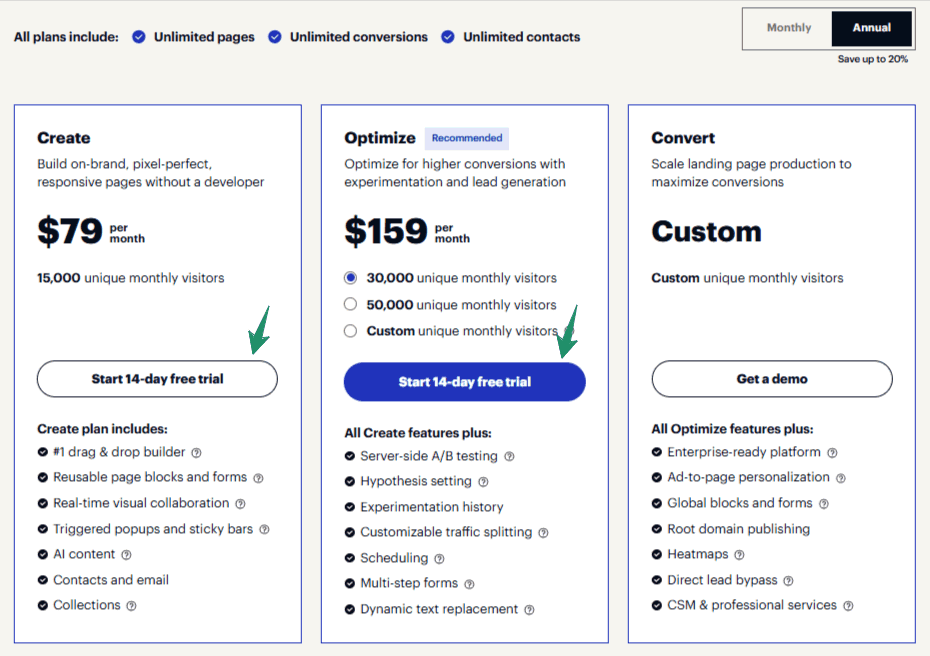 Instapage Coupon Codes & Landing Page Deals – Save 70% Instantly 1 instapage pricing plans