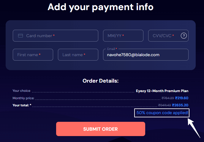 Eyezy Checkout Pricing Page
