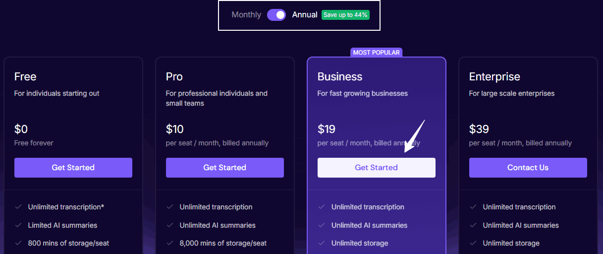 Fireflies Promo Codes 2025, avail upto 60% Extra Savings on Plans 1 Fireflie ai Pricing plans