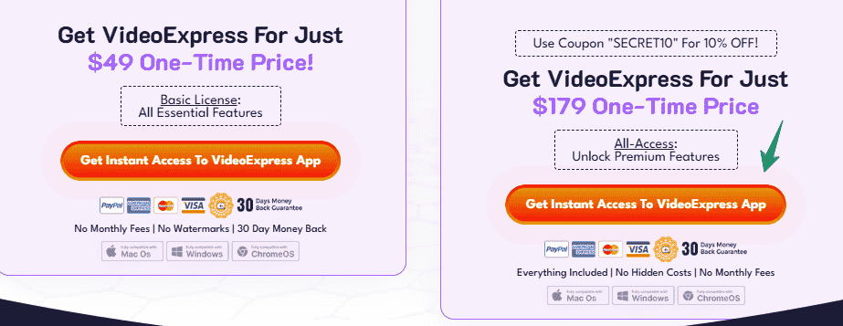 VideoExpress ai Plans Price