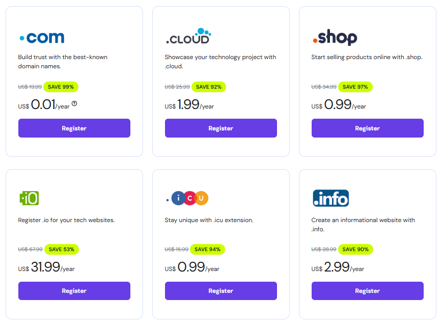 Hostinger Domain Price and Offer