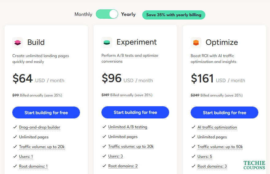 Unbounce Promo Codes & Landing Page Deals – Save 75% Instantly 2 Unbounce special pricing plans