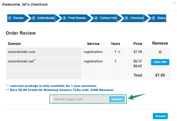 cosmotown checkout page